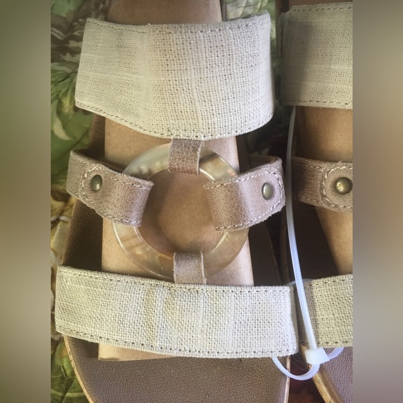 Skechers Luxe Foam Cork & Khaki Wedge Heels Slides Size 6 - Picture 3 of 12